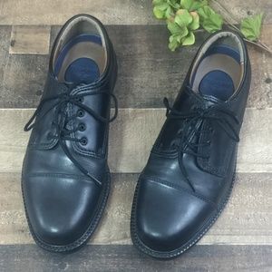 Dockers Black Gordon Leather Lace-Up Oxfords